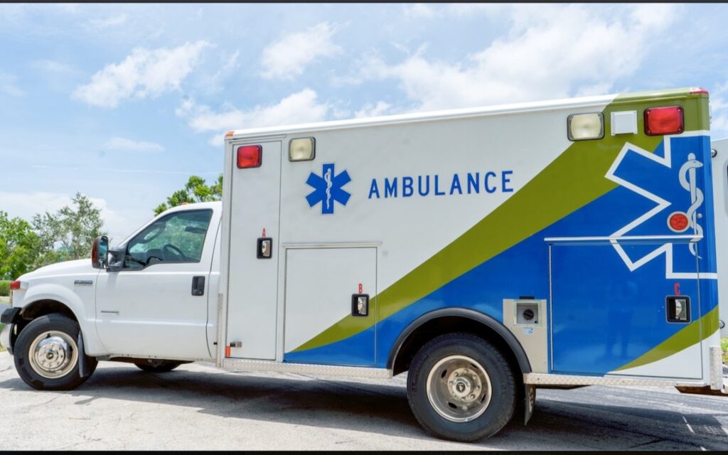Side View of North Cypress EMS Ambulance